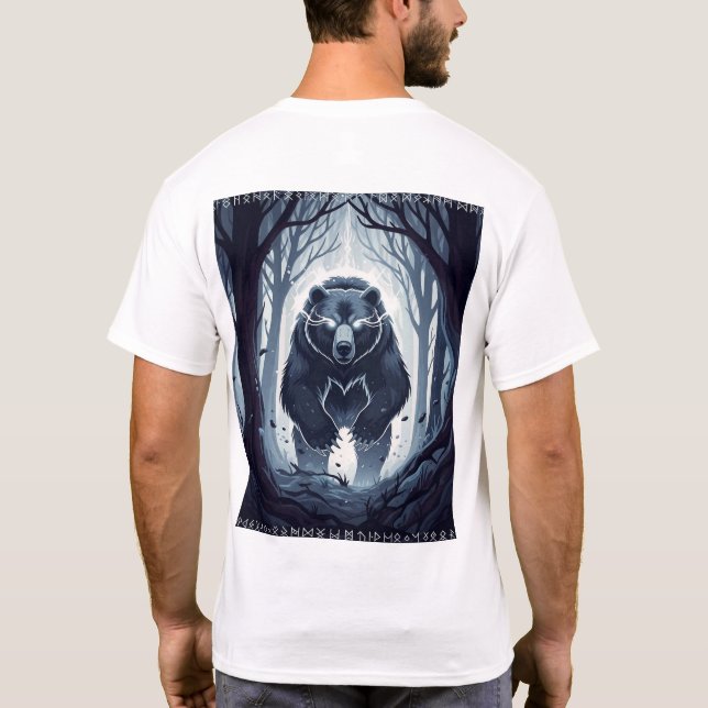 Nordic Spirit Bear T-Shirt - Mystical Forest Guard (Dos)