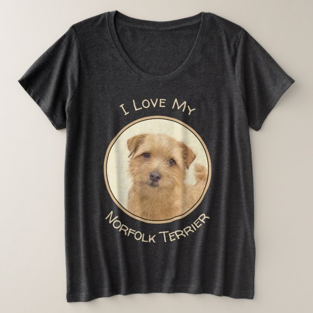 Norfolk Terrier Peinture - Art Chien original (Design devant)