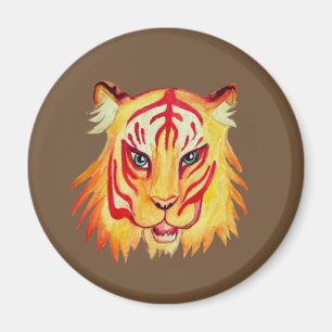 Norme De Dessin Tiger Face, Aimant Rond De 5,7 Cm