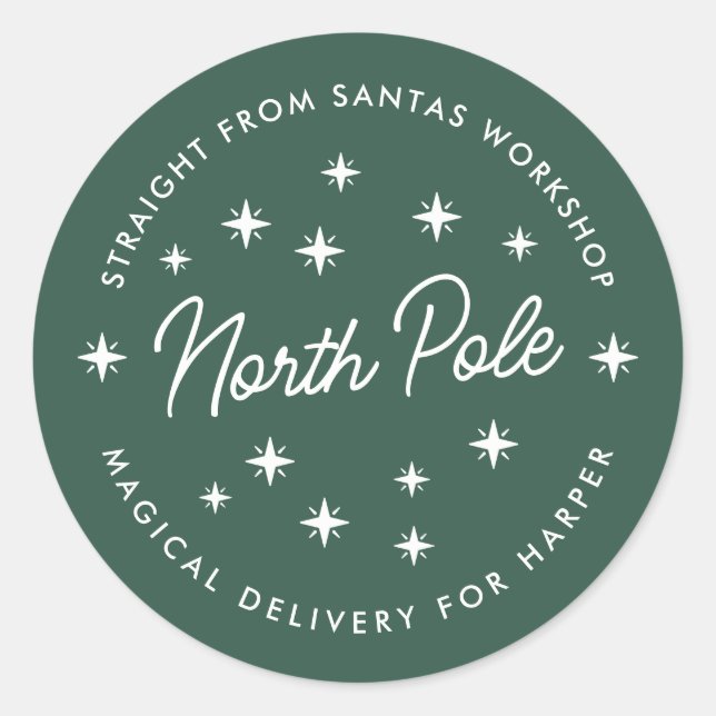 North Pole Delivery Sticker | Christmas Gift Seal (Devant)