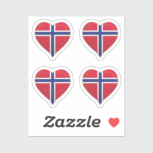 Norvège amour drapeau orgueil autocollant coeur