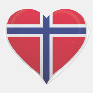 Norvège amour drapeau orgueil autocollant coeur