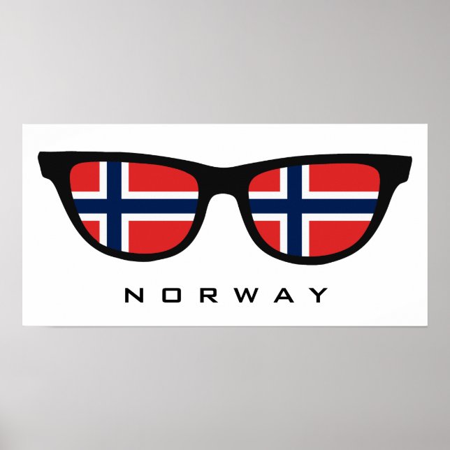 Norvège Nuances texte personnalisé & affiche coule (Devant)