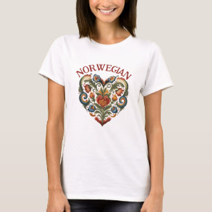 Norvégien Rosemaling Folk Art Heart Sweat - shirt