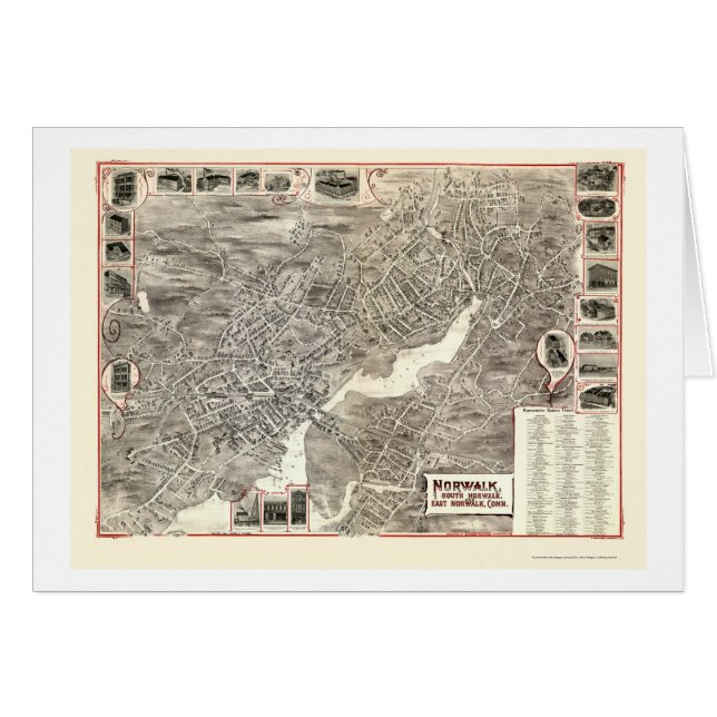 Norwalk, carte panoramique de CT - 1899 (Devant horizontal)