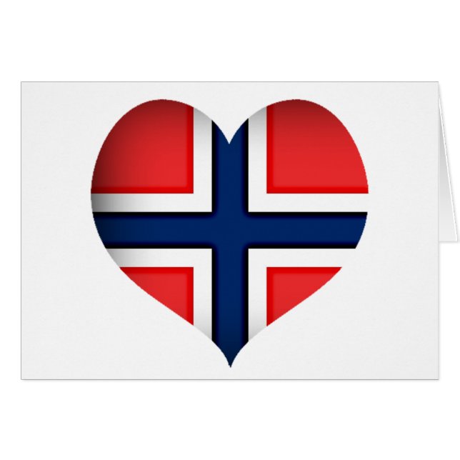 Norway Flag Heart Greeting Card (Devant horizontal)