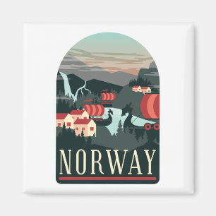 Norway Landscape Vintage Travel Magnet
