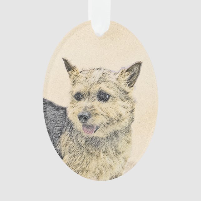 Norwich Terrier Peinture - Cute Original Chien Art (devant)