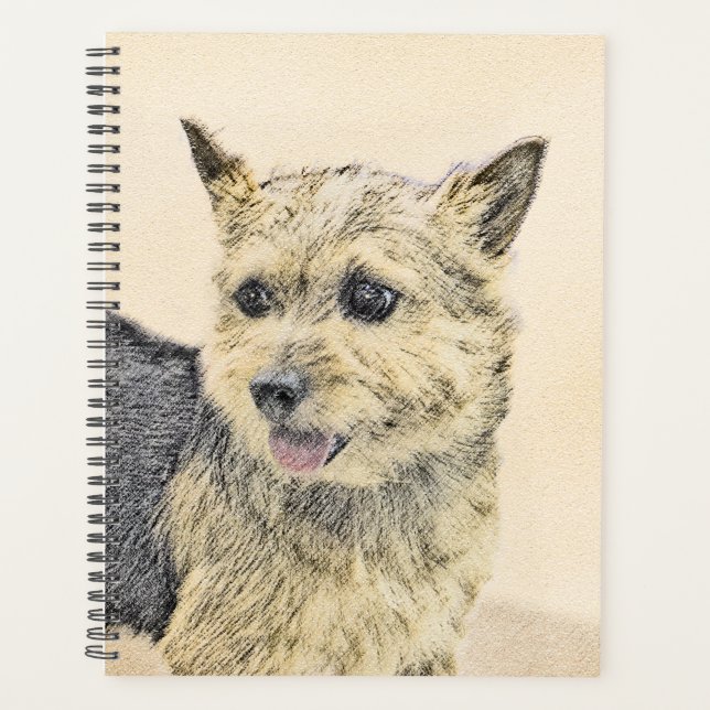 Norwich Terrier Peinture - Cute Original Chien Art (Devant)