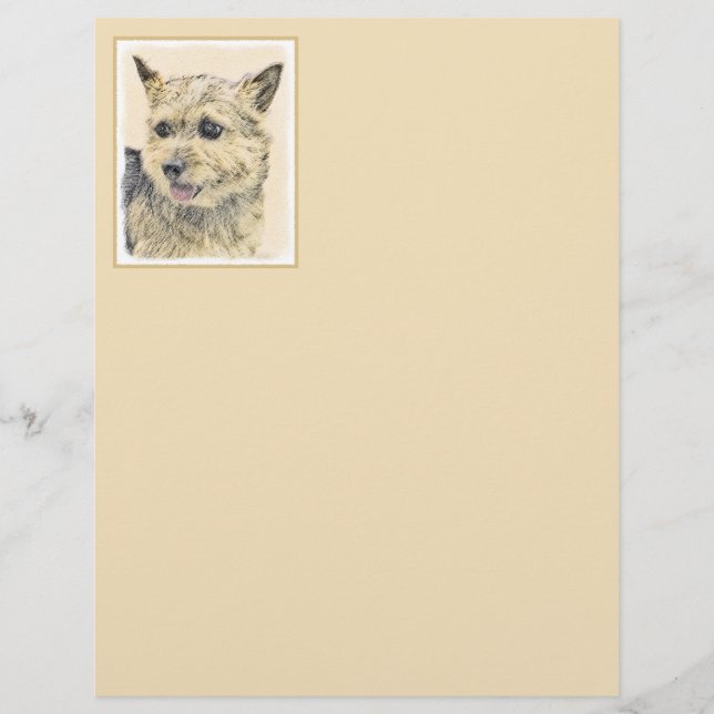Norwich Terrier Peinture - Cute Original Chien Art (Devant)
