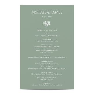 Norwich Wedding Programme