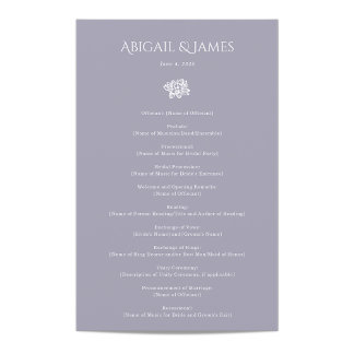 Norwich Wedding Programme