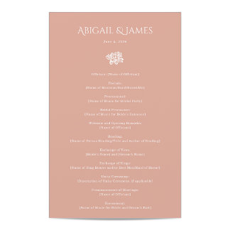 Norwich Wedding Programme
