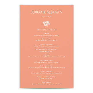 Norwich Wedding Programme