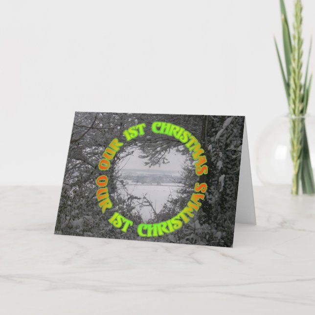 Nos 1ers Fêtes de Noël Carte photo de neige d'hive (Devant)