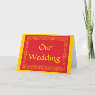 Nos cartes d'invitation mariage, rouge et or
