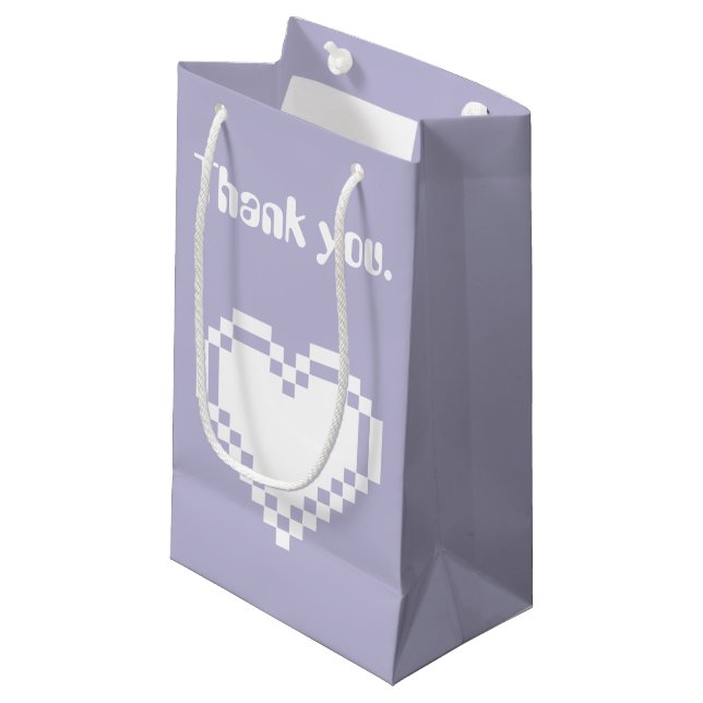 Nos Coeurs 8 bits dans Sac cadeau Lavender (Devant Angle)
