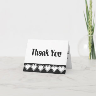 Nos coeurs 8 bits en Carte de remerciements noir