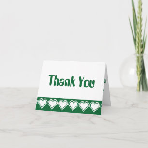 Nos coeurs 8 bits en Carte de remerciements vert