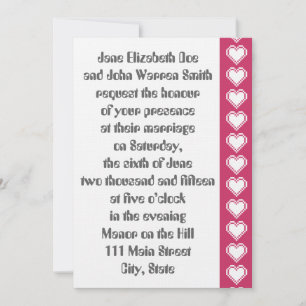 Nos Coeurs 8 bits en Faire-part de mariage framboi