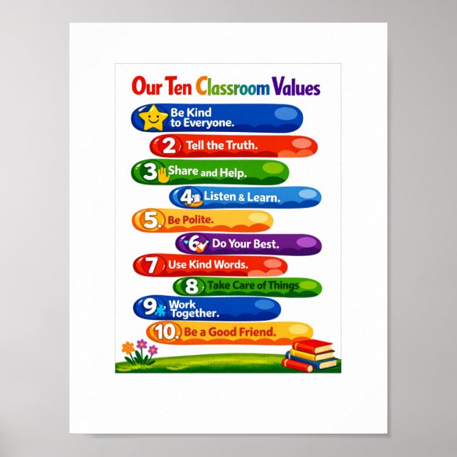 Nos Dix Valeurs de Classe – Affiche Portrait 8.5×1 (Devant)