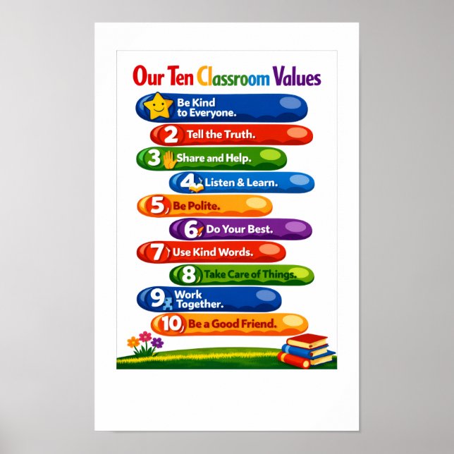Nos dix valeurs de la classe – Affiche paysage 11x (Devant)