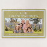 Nos grands-parents Noms Photo Puzzle Gold Border<br><div class="desc">Notre Puzzle Photo Grand-Parents. Bordure or.</div>
