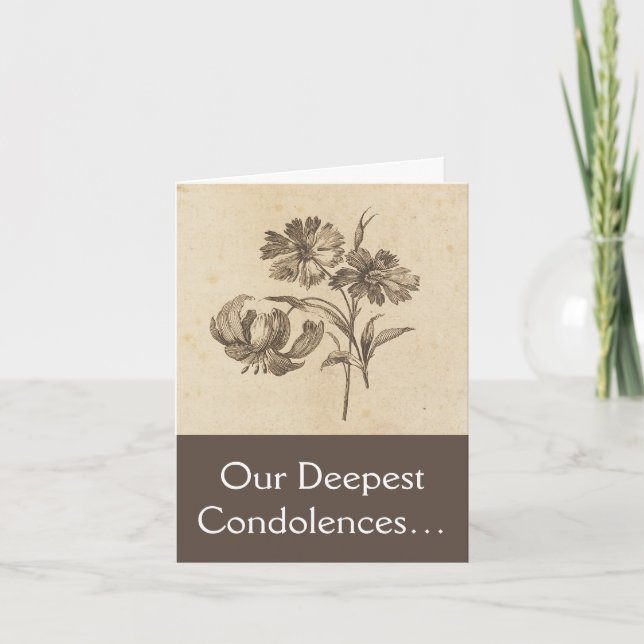 "Nos plus profondes condoléances..." Carte de symp (Devant)