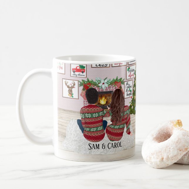 Nos premiers noël, Marié & Joyeux, Mr & Mrs Mug (Avec donut)