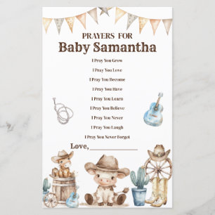 Nos prières de Baby shower de petit cowboy pour bé