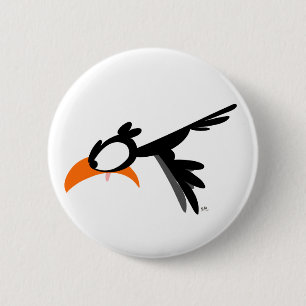 Nose-diving lil' birdie :) button badge