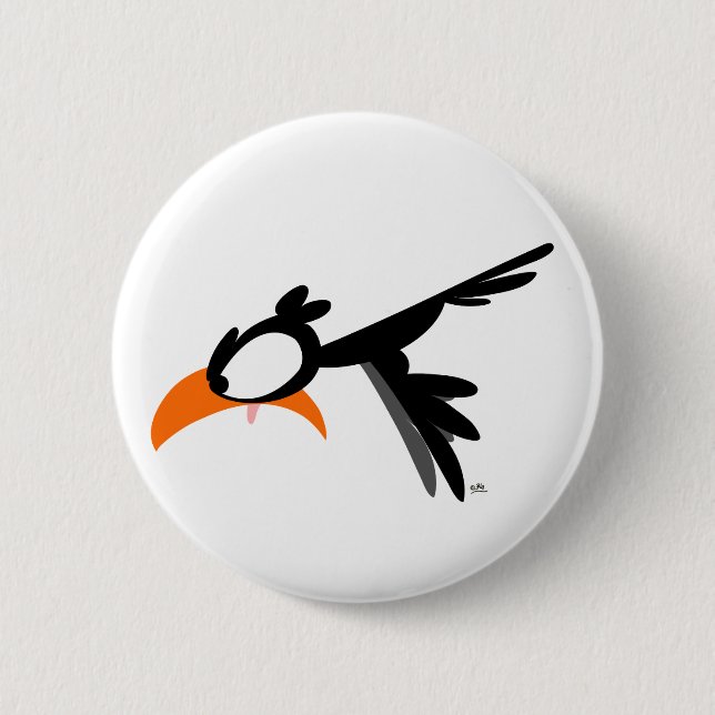Nose-diving lil' birdie :) button badge (Devant)