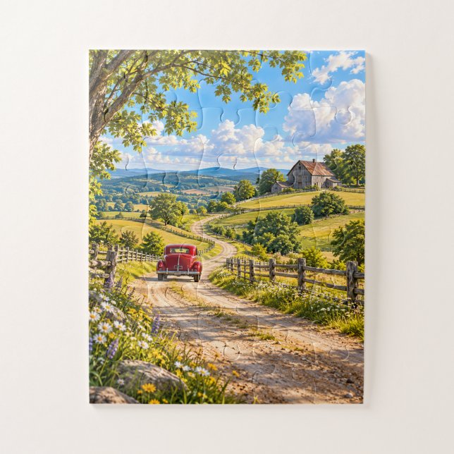 Nostalgic Country Road Jigsaw Puzzle (Vertical)