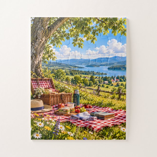 Nostalgic Countryside Picnic Jigsaw Puzzle (Vertical)