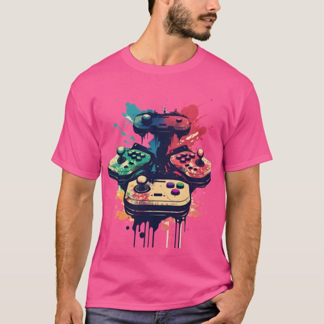 Nostalgic Retro Vidéo Joysticks T-shirt et S (Devant)