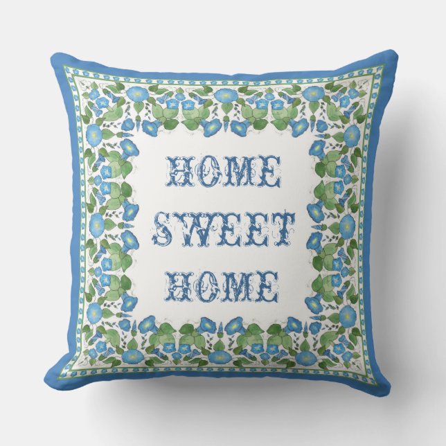 Nostalgique Blue Morning Coussin ou coussin (Recto)