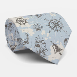 Nostalgique nautique bleu motif cravate