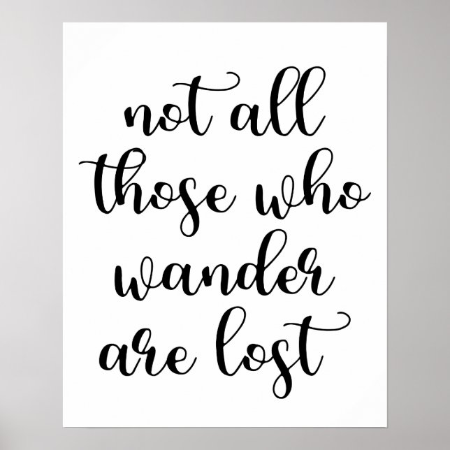 Not All Those Who Wander Are Lost Poster (Devant)