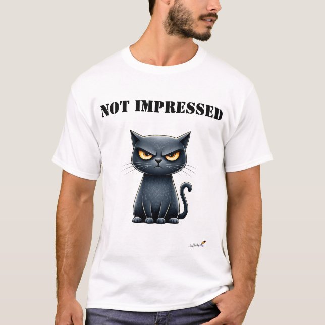 Not Impressed Funny Grumpy Cat T-Shirt (Devant)