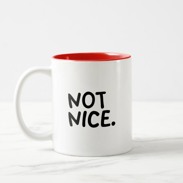 NOT NICE. Cute & Funny Christmas Minimalist Mug (Gauche)