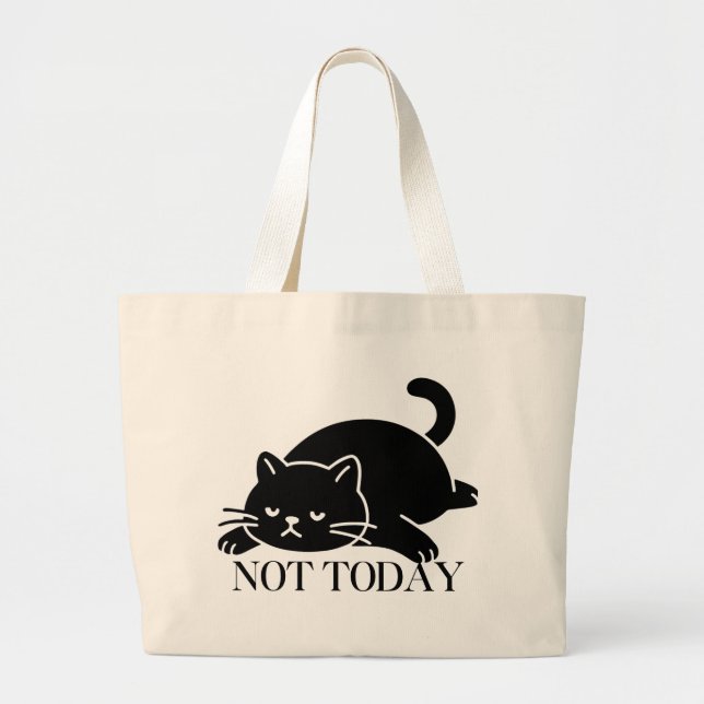 Not Today Cat Tote Bag Cute Art Design (Devant)
