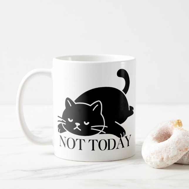Not Today Mug Funny Coffee Mug for Cat Lovers  (Avec donut)
