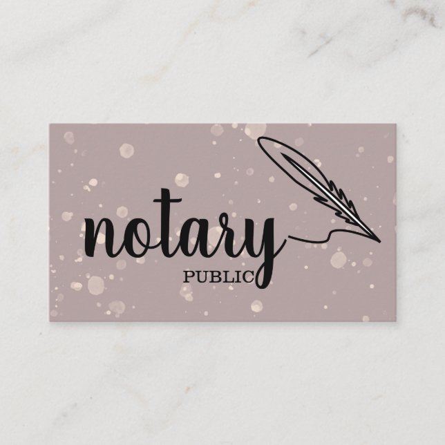 Notaire Public Élégant Script Carte de visite simp (Devant)