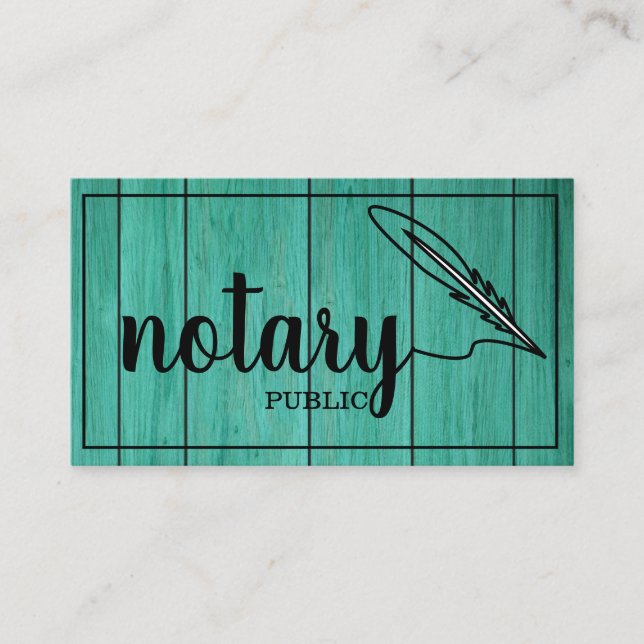 Notaire Public Élégant Script Carte de visite simp (Devant)
