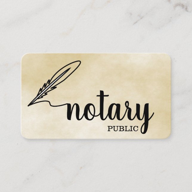 Notaire Public Élégant Script Carte de visite simp (Devant)