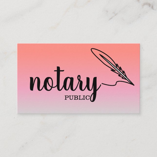 Notaire Public Élégant Script Carte de visite simp (Devant)