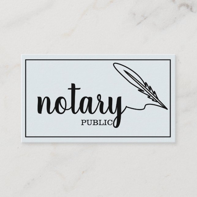 Notaire Public Élégant Script Carte de visite simp (Devant)
