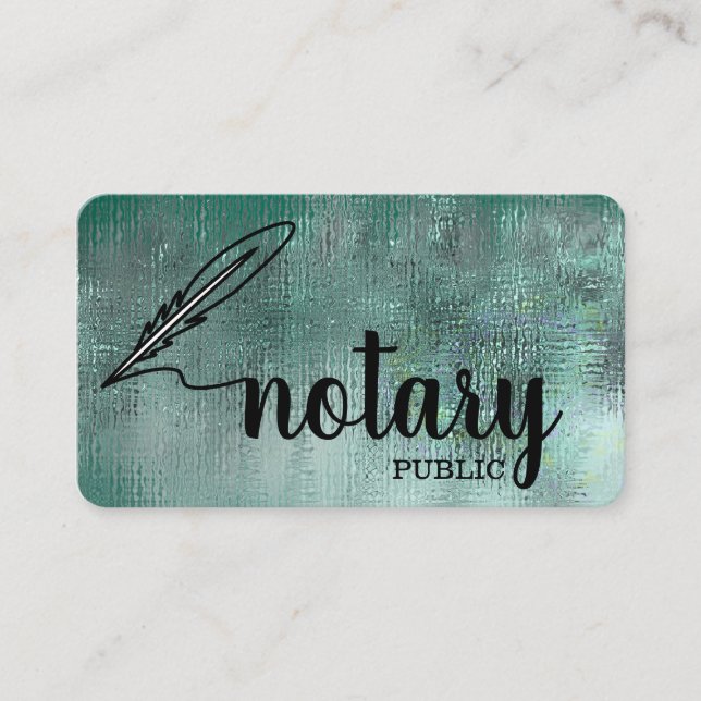 Notaire Public Élégant Script Carte de visite simp (Devant)