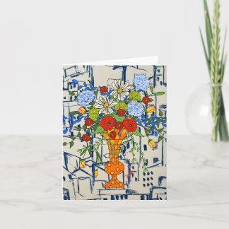 Note Carte avec un vase de fleurs coloré !