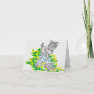 Note Carte de voeux vierge /Kitten